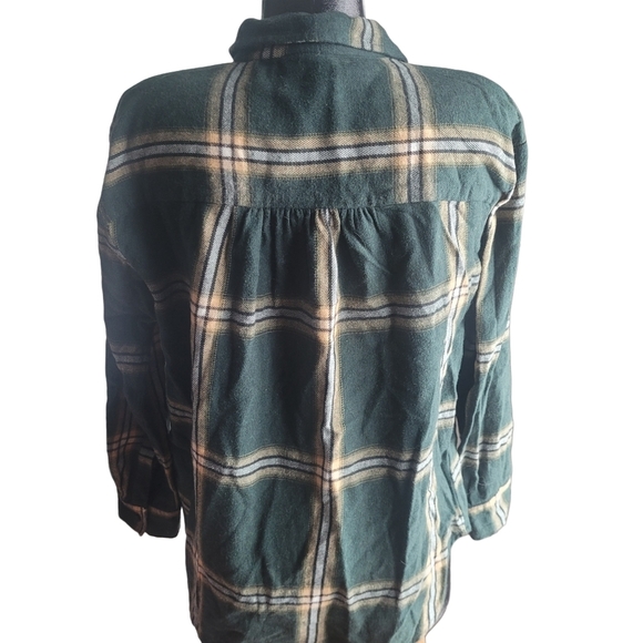 Wonderly Green and Cream Colored Plaid Flannel Shirt M - Picture 6 of 7